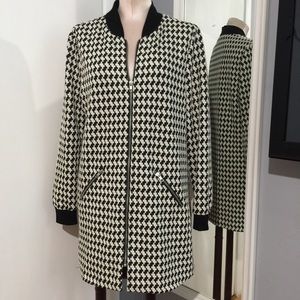 Sanctuary Black White Zip up front Dress size L